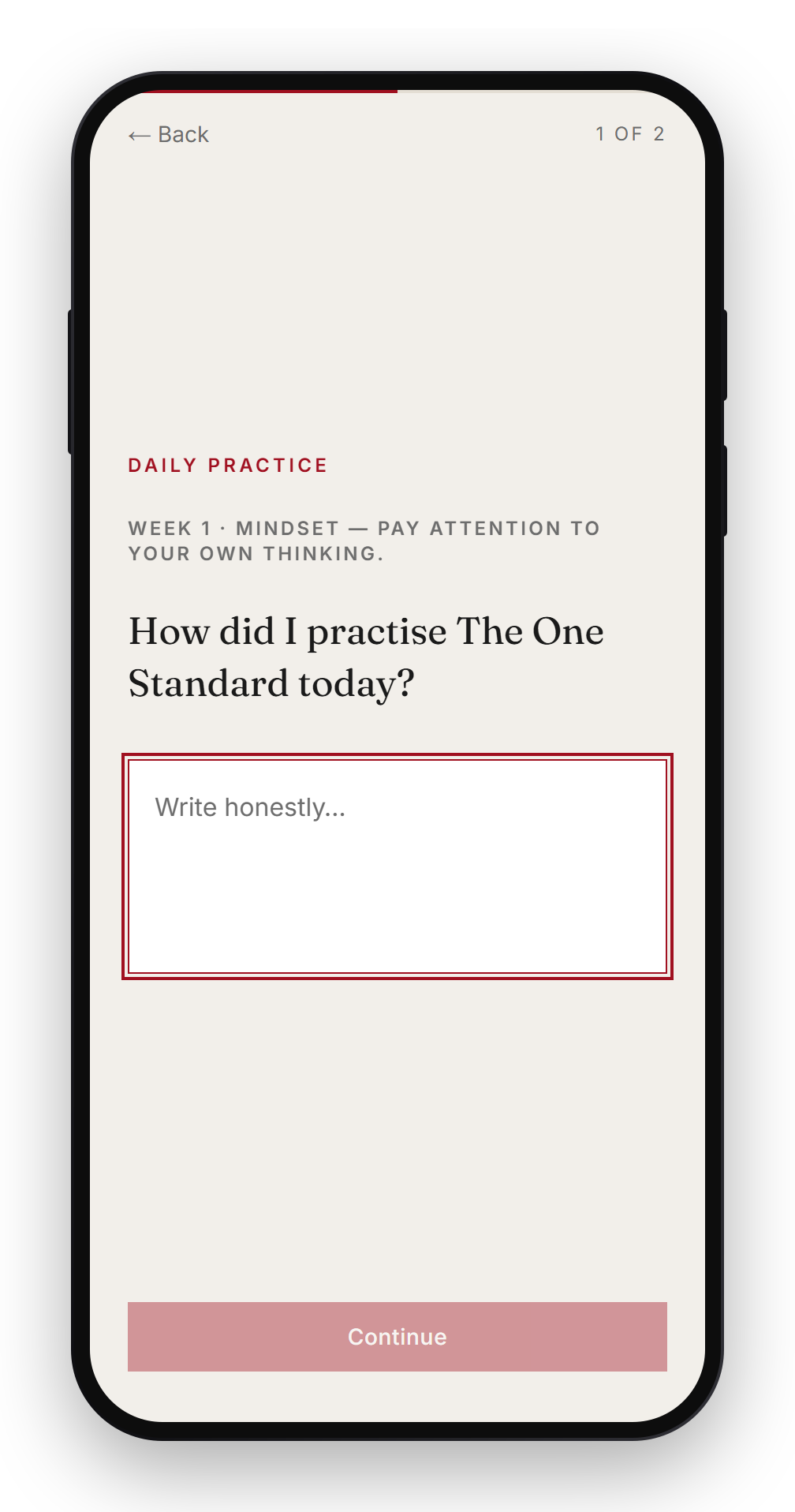The one-minute daily check-in.